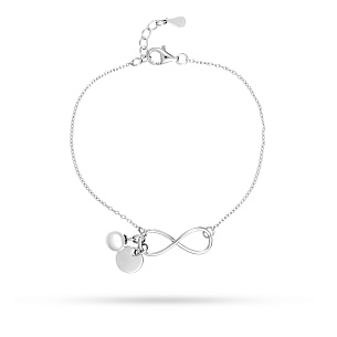 Браслет декоративный из серебра с жемчугом