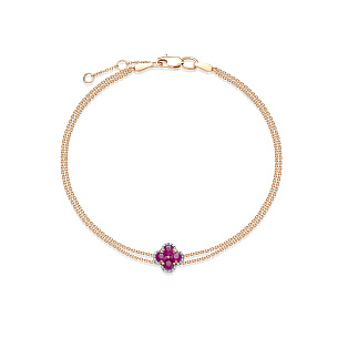 Браслет из красного золота с рубином