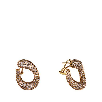 Серьги из желтого золота с бриллиантами