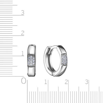 Серьги из серебра с фианитом