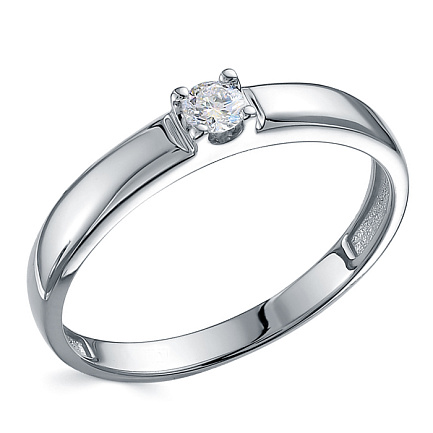 Кольцо из белого золота с бриллиантом