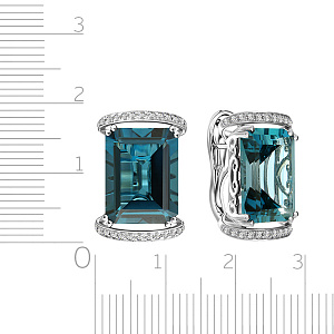 Серьги с английским замком из белого золота с бриллиантами