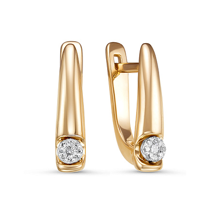 Серьги из красного золота с бриллиантами