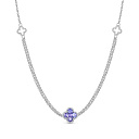 Колье из белого золота с бриллиантами, танзанитом