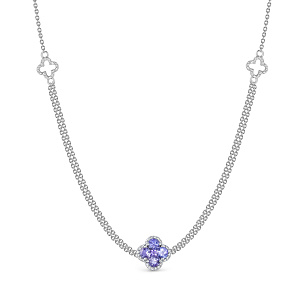 Колье из белого золота с бриллиантом