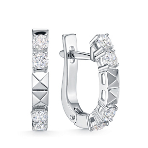 Серьги из белого золота с бриллиантом