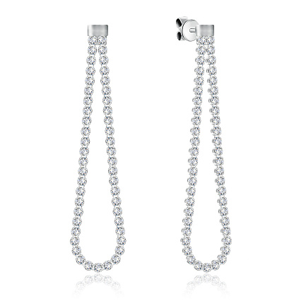 Серьги из серебра с фианитами Сваровски