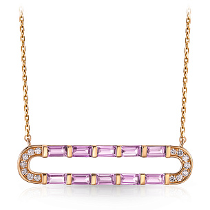 Колье из красного золота с аметистом