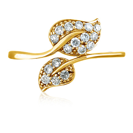 Кольцо из желтого золота с бриллиантами