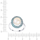 Кольцо из белого золота с бриллиантами, жемчугом