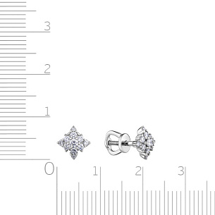 Серьги Пусеты из белого золота с бриллиантами