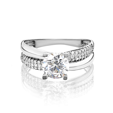 Кольцо из серебра с фианитами