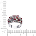 Кольцо из белого золота с бриллиантами, рубинами