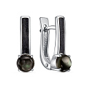 Серьги с английским замком из серебра с перламутром