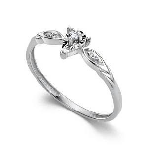 Кольцо из белого золота с бриллиантами