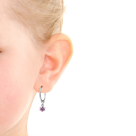 Серьги из серебра с фианитом