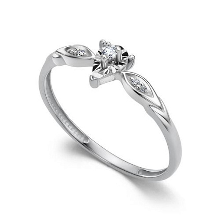 Кольцо из белого золота с бриллиантами