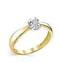 Кольцо из желтого золота с бриллиантом
