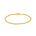 Браслет автомат из желтого золота, плетение панцирное