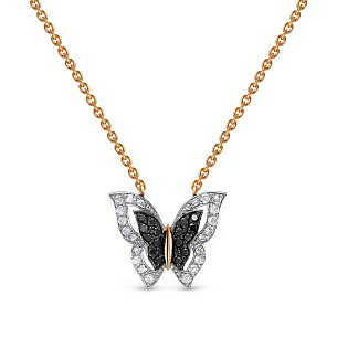 Колье из красного золота с бриллиантом