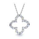 Колье из белого золота с бриллиантами, плетение якорное