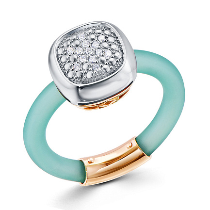 Кольцо из красного золота с бриллиантами