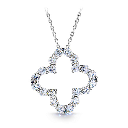 Колье из белого золота с бриллиантами, плетение якорное