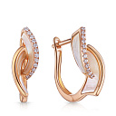 Серьги с английским замком из красного золота с бриллиантами