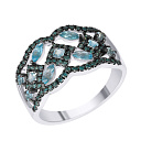 Кольцо из белого золота с топазами