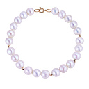 Браслет декоративный из красного золота с жемчугом