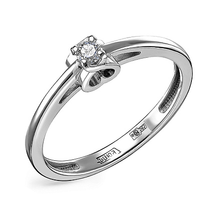 Кольцо из белого золота с бриллиантом