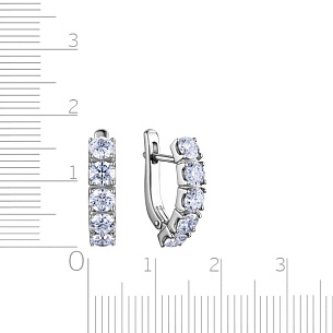 Серьги с английским замком из белого золота с бриллиантом