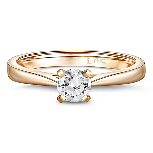 Кольцо из красного золота с бриллиантом