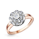 Кольцо из красного золота с бриллиантами