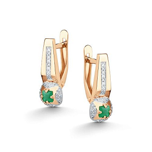 Серьги с английским замком из  золота