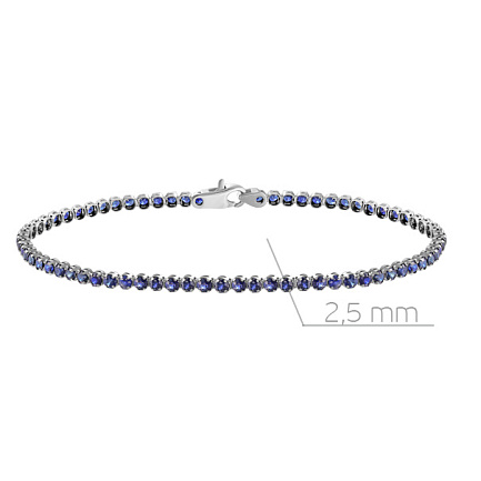 Браслет декоративный из белого золота с сапфирами