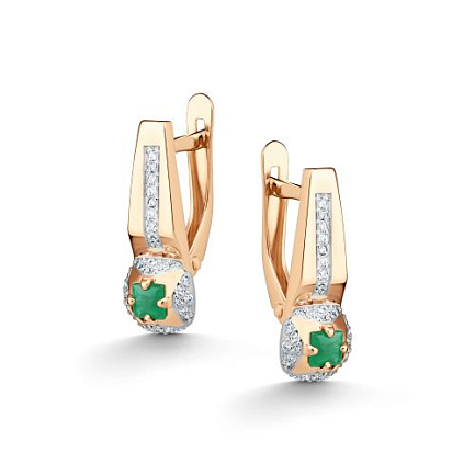 Серьги с английским замком из  золота