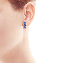 Серьги из белого золота с бриллиантами, сапфирами