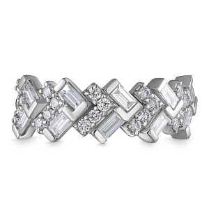 Кольцо из белого золота с бриллиантами