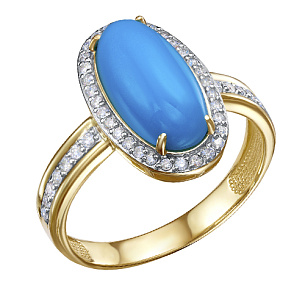 Кольцо из желтого золота с бриллиантом