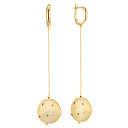 Серьги с английским замком из серебра с фианитами