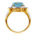 Кольцо из желтого золота с бриллиантами, топазом