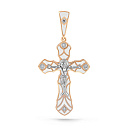 Крест из красного золота с бриллиантами