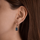 Серьги с английским замком из желтого золота