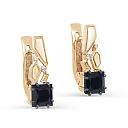 Серьги с английским замком из красного золота с бриллиантами