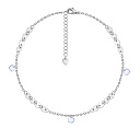 Браслет на ногу декоративный из серебра с фианитом