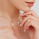 Крест декоративный из белого золота с бриллиантами