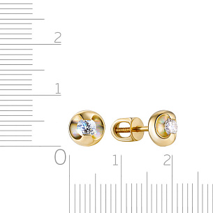 Пусеты из желтого золота с бриллиантами