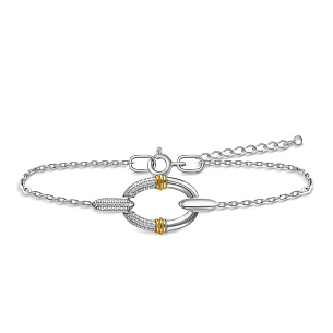 Браслет декоративный из серебра с позолотой