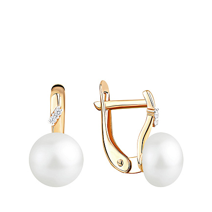 Серьги с английским замком из красного золота